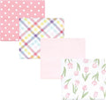 Hudson Baby Unisex Baby Cotton Flannel Receiving Blankets, Pink Tulips, One Size