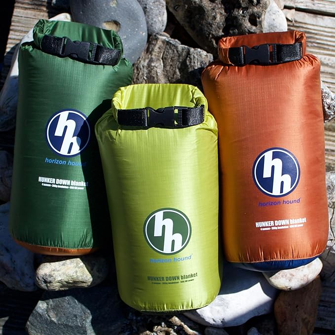 Horizon Hound Down Camping Blanket 650 Fill Power - Ultralight Backpacking Quilt (1lb 6oz) Warm & Water-Resistant 20D Nylon Shell for Outdoors, Camping, Hiking, Travel, & Stadium - Packable