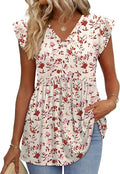 WIHOLL Womens Summer Tops 2026 Babydoll Shirts Ruffle Sleeve Spring Outfits Dressy Casual Blouses