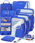 8 Set Packing Cubes for Travel, Gifts for Women Mom,Anti-Tearing Suitcase Organizer for Luggage with Shoe & Hanging Toiletry Bag,OlarHike Vacation Essentials & Accessories for Cruise Ship,Klein Blue