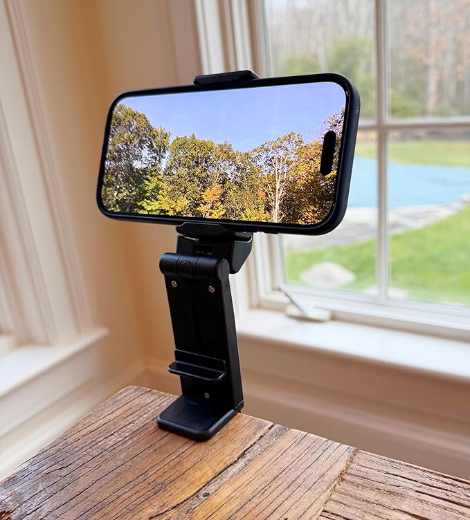 Hands-Free Airplane Phone Holder - Eye-Level Travel Mount for Flight Tray Table, Portable Clip-On Stand for Desk, Train, Luggage - Travel Essentials