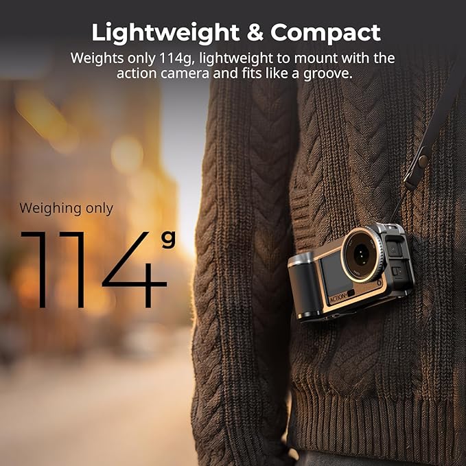SMALLRIG Street Grip Kit for DJI Osmo Action 6, All-in-one Cage Kit with Cold Shoe, Shoulder Strap, Lens Protection Ring, Protective Frame with 1/4"-20 Locating Holes, for Street Photography-5891