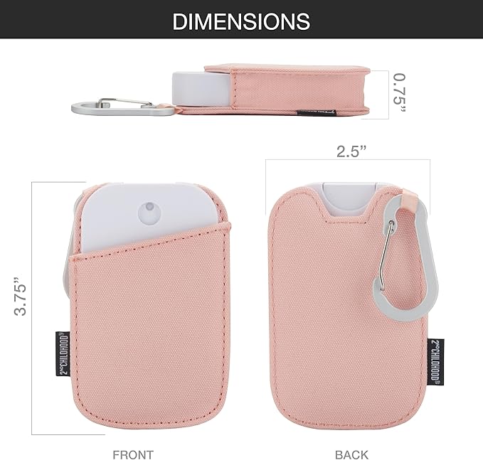 2nd Childhood Hand Sanitizer Holder Compatible with Touchland Mist Spray 1 FL OZ - Keychain Case Clip for Purse, Bag