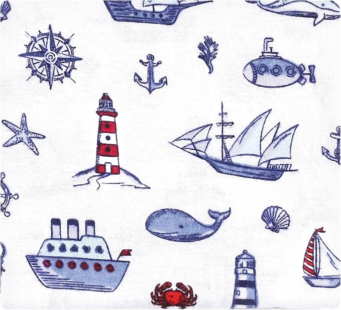 Hudson Baby Unisex Baby Cotton Flannel Receiving Blankets, Lighthouse, One Size (Pack of 2)