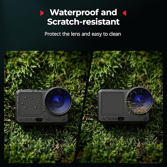 SmallRig Threaded Filter Kit for DJI Osmo Action 6, 4 Pack CPL ND8 ND16 ND32 Action 6 Threaded Filters, Accurate Color Reproduction with HD Optical Glass & Lens Silicone Cover - 6036