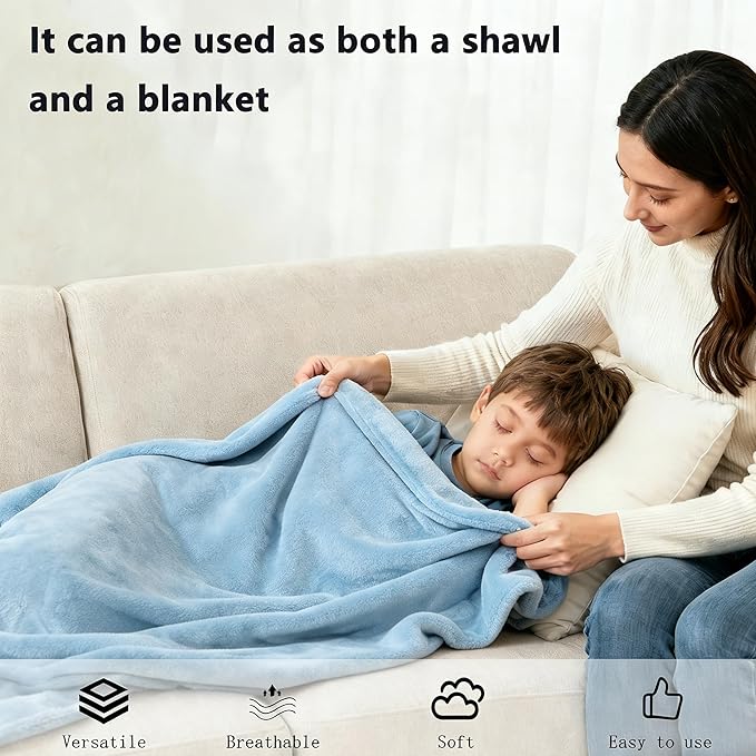 SNZ Wearable Blanket for Womens and Mens, Comfy Flannel Poncho, Snuggie Warm Shawl Wraps for Women, Birthday Gift Ideas
