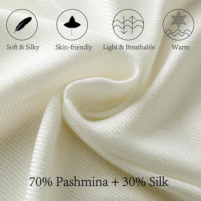 Soft Silky Pashmina Shawl Wraps Solid Colors Scarf for Wedding Evening Dresses