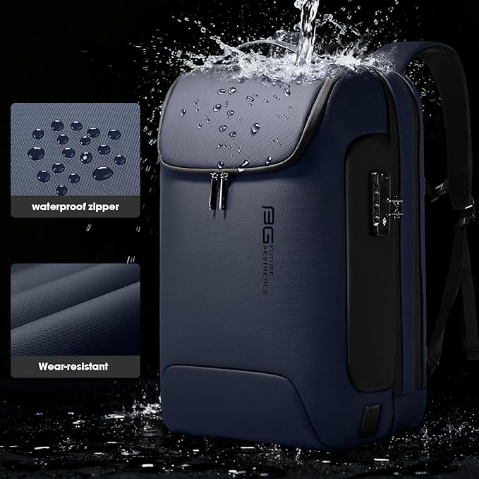 BANGE 17.3 Inch Business Laptop Backpack: Anti-Theft with USB Port & TSA Lock, Waterproof Zippers, Large Travel Commuter Bag