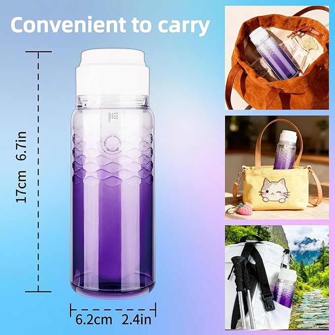 Portable Bidet for Travel & Postpartum Care - 320ML Handheld Peri Bottle with 3 Pressure Settings & 800mAh Battery, IPX6 Waterproof for Women Hygiene and Outdoor Use (Purple, 320ml)