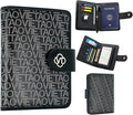 Passport Holder for Travel, RFID Blocking Leather Airtag Wallet for Women Men, Large Passport Cover Essentials Gift, Tickets, Cash, Photo, Sim Card Pen Slot, Black