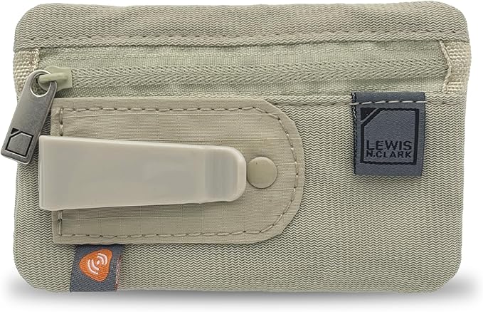 Lewis N. Clark Travel Clip Stash Wallet | RFID-Blocking Technology | Hidden Money Belt Pouch | Card Holder
