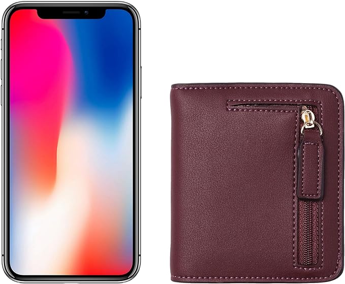 Toughergun Women’s Small Slim Leather Wallet with RFID Protection, Compact Bifold Mini Purse with Clear ID Window