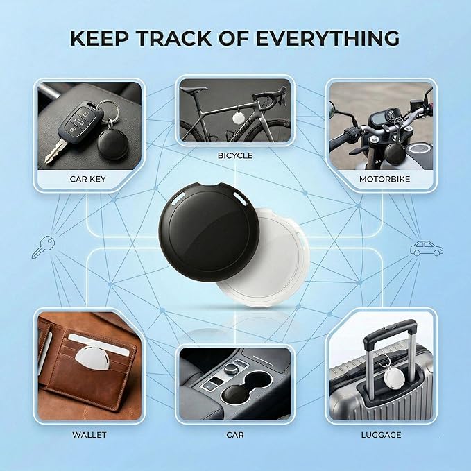 2 Pack GPS Tracker for Vehicles No Subscription Car Tracker Works with Apple Find My(iOS Only)Global Tracking Hidden Tracking Devices for Cars Bluetooth Finder with Loud Alarm for Car Bike Dog Luggage