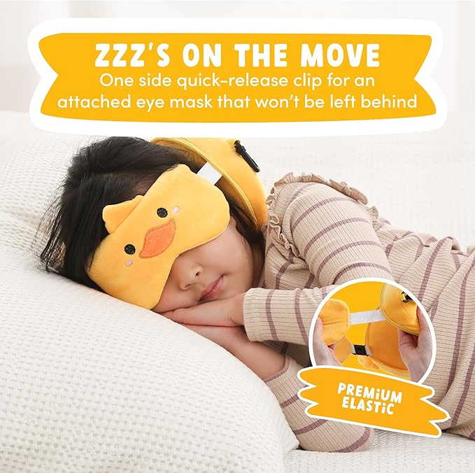 ecoZen Lifestyle Travel Neck Pillow with Eye Mask - Kids Travel Pillow for Sleeping - Toddler Travel Essential and Travel Accessories, Road Trip and Airplane Travel Essentials