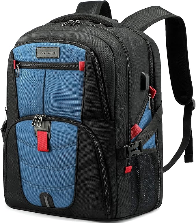 LOVEVOOK Travel Laptop Backpack with Lock and 17 Large Computer Business Work Backpack for Men (Blue-Lunch, 17 inch)