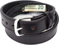 Hidden Money Pocket Travel Leather Belt (Size 44, Black)