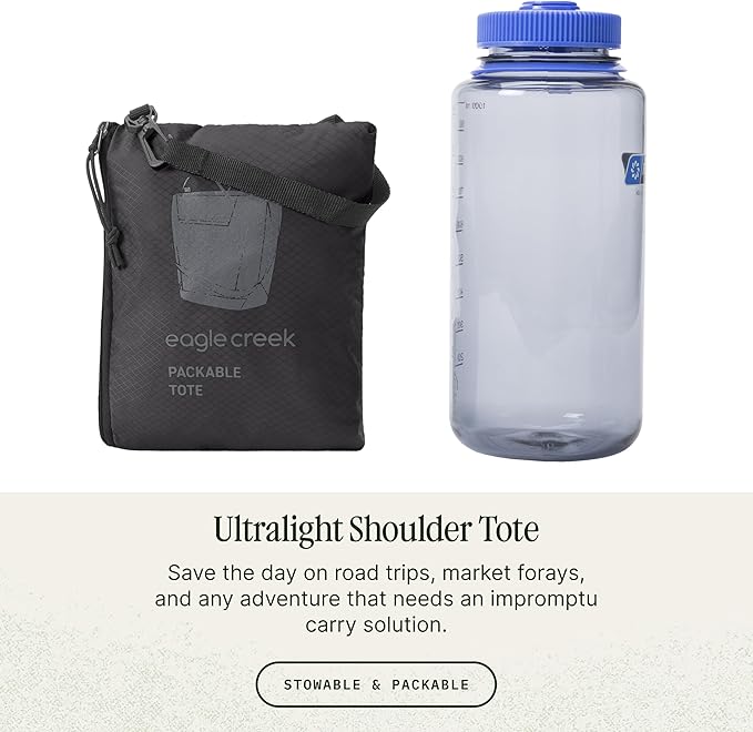 Eagle Creek Packable Tote Bag – Lightweight, Compact, Water-ResistantTote - Recycled Materials,Foldable Design, Easy Storage