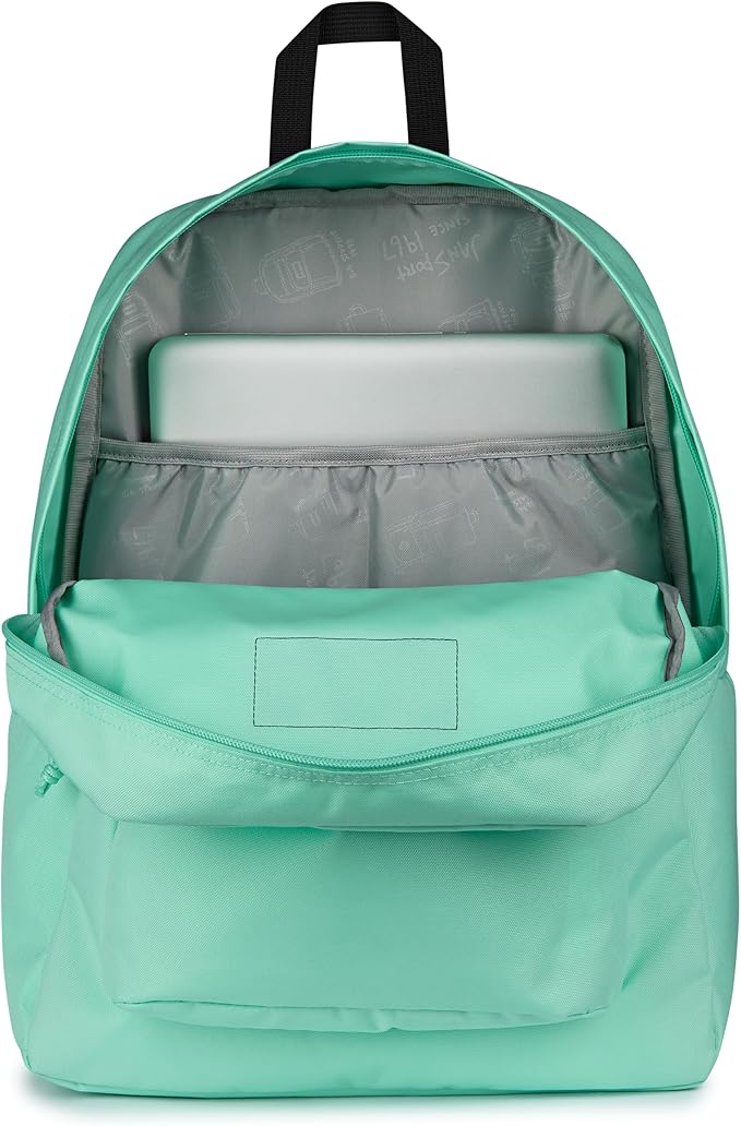 JanSport SuperBreak Plus Backpack with Padded 15-inch Laptop Sleeve and Integrated Bottle Pocket - Spacious and Durable Daypack for Work and Travel - Magic Mint