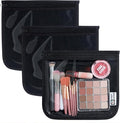 HIONXMGA TSA Approved Toiletry Bag, Set of 3 Clear Travel Toiletry Bag Quart Size Zipper Travel Pouch, Waterproof Makeup Cosmetic Bag for Women Men Kids Toiletries Carry on, Black Large