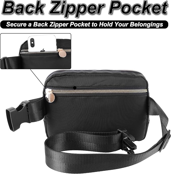 Uygafly Personalized Belt Bag for Women Girls - Fashion Mini Waist Packs with Adjustable Strap - Trendy Travel Fanny Pack Crossbody Bags with Initial Letter - Teen Gifts | Black,Black V