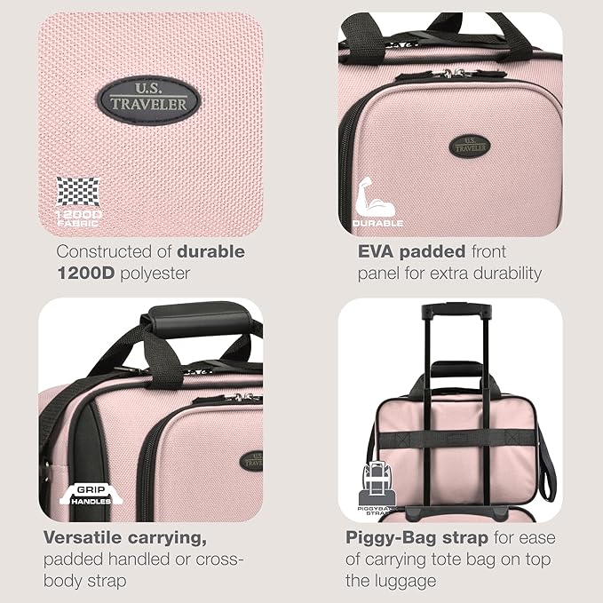 U.S. Traveler Rio 14" Travel Tote Bag, Lightweight 1200D Carry-On Bag for Women & Men, Parent SKU