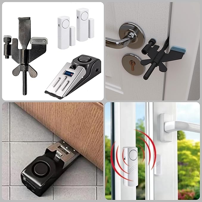 All in one Original Trustella Heavy-Duty Portable Door Lock - Stainless Steel Security Tool for Enhanced Safety - Ideal for Home, Travel, Hotels, Apartments