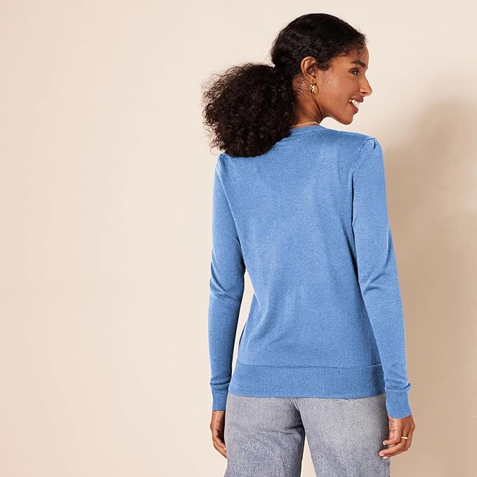 Amazon Essentials Women's Lightweight Crewneck Cardigan Sweater (Available in Plus Size)