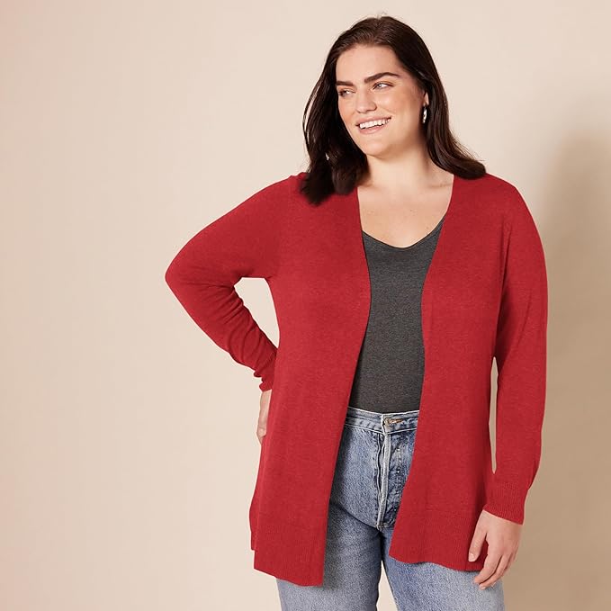 Amazon Essentials Women's Lightweight Long Sleeve Open-Front Cardigan Sweater (Available in Plus Size)