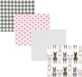 Hudson Baby Unisex Baby Cotton Flannel Receiving Blankets, Farm Friends Pink, One Size