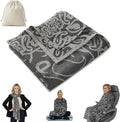 Travel Blanket Airplane - Ultra Soft & Lightweight Knit Design Compact Airplane Blanket,53x72 Inch,Stylish Travel Shawl Wraps for Flights,Office,Home Use,Travel Essentials & Gifts
