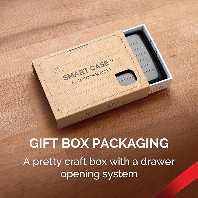 ÖGON -DESIGNS- Aluminum card holder with metal lock, RFID protection against fraud and demagnetization, compact wallet, Smart Case OSLO model