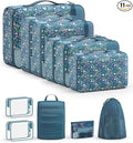 11 Set Packing Cubes for Travel,Gifts for Women Mom Kids,TSA Approved Bags for Makeup,Cosmetic,Toiletry, Suitcase Organizers for Checked Luggage,Cruise Essentials,Airplane Accessories,Dark Blue Floral