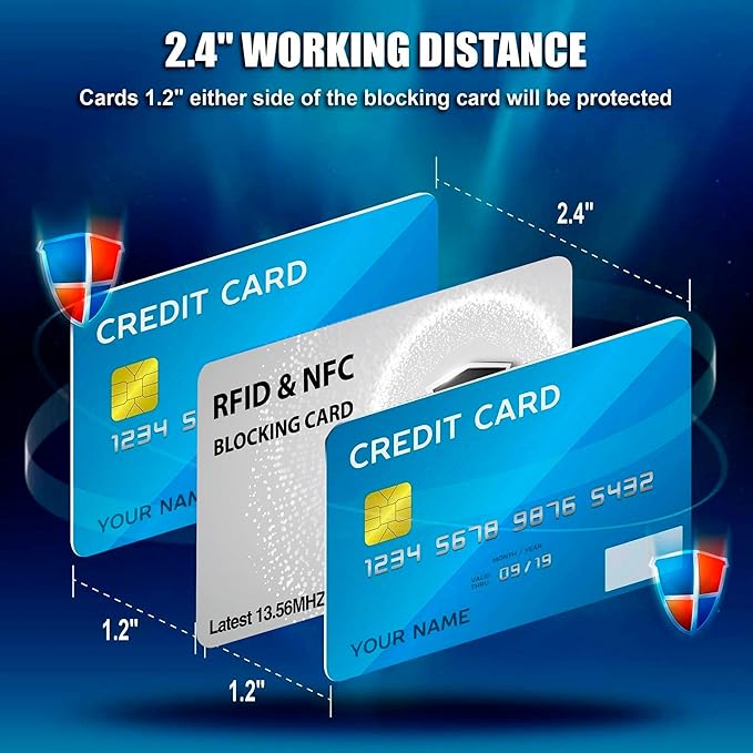 SaiTech IT 5 Pack RFID Blocking Cards Protect Your Entire Wallet, Purse, and Cards from NFC Contactless Theft Wallet for Men & Women - Silver (5 Pcs Silver)