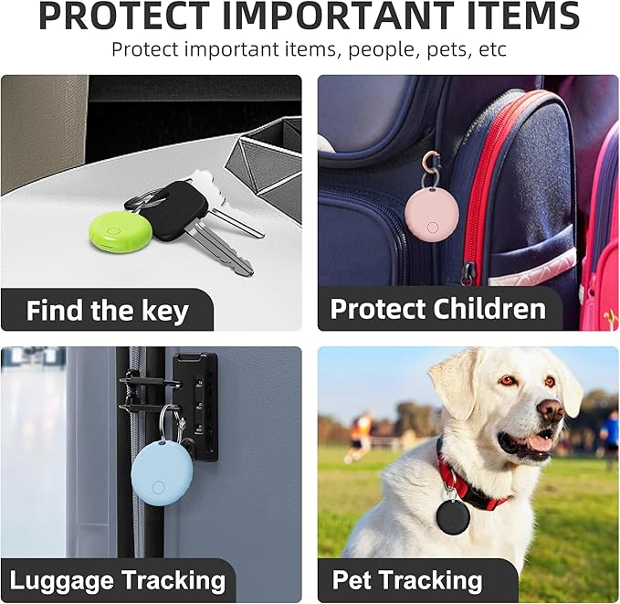 Tracker Tag, Smart Tag Works with Find My App (iOS Only), Keys Finder and Item Locator for Luggage, Backpack, Suitcases and More, Replaceable Battery, IP67 Waterproof Tracking Tags-5 Pack