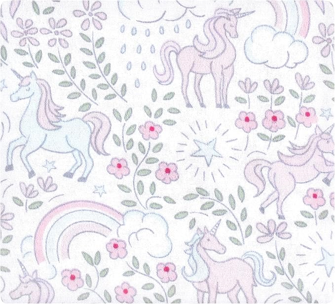Hudson Baby Unisex Baby Cotton Flannel Receiving Blankets, Dreamy Unicorn, One Size