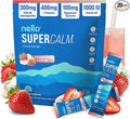 Nello Supercalm Powdered Drink Mix, Cortisol Reducer*, Sleep Aid Supplement, L Theanine, Ksm-66 Ashwagandha, Magnesium Glycinate, Vitamin D 3, No Sugar, Non GMO, 20 Ct, Strawberries & Cream