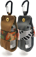 Travel Size Hand Sanitizer Holder,Bottle Case and Carabiner Carrier bag-Portable Mini Waist Bag for Liquids Clip On Backpack and Purse - Not Include Empty 60ml/ 2 oz bottle. (2 Pack)