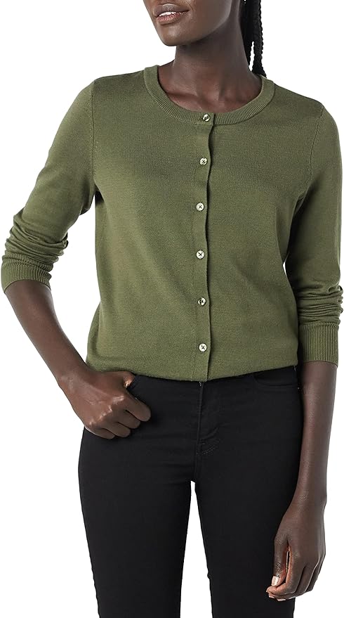 Amazon Essentials Women's Lightweight Crewneck Cardigan Sweater (Available in Plus Size)