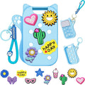 Mlife Hand Sanitizer Spray Case for Touchland Silicone Touchland Case Cat Silicone Case compatible with Touchland Power Mist 1FL OZ/30ML with Keychain &10Pcs Charms(Blue)