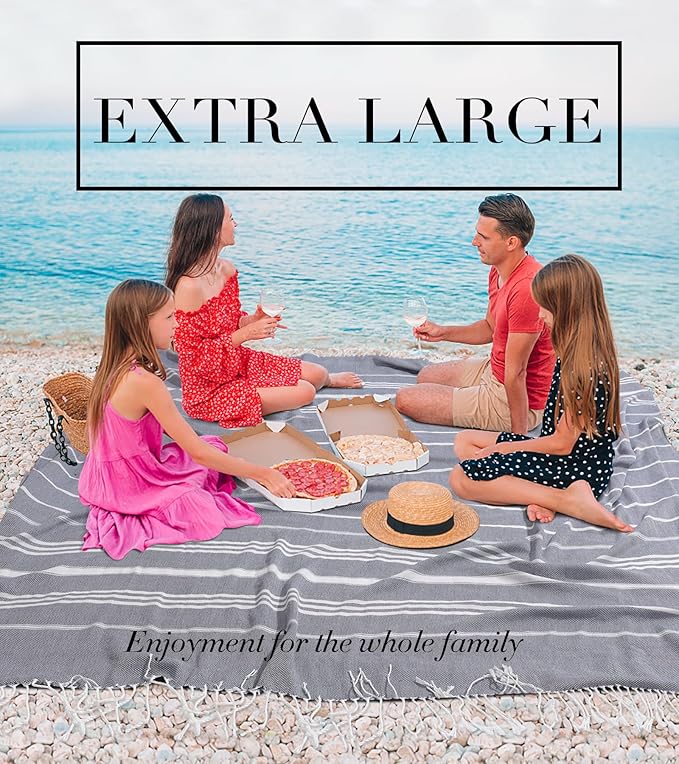 Extra Large Throw Blanket Giant Turkish Beach Towel Airplane Travel Essentials Camping Gear Must Haves Accessories Flight Hawaii Honeymoon Summer Vacation Stuff Camper Roadtrip Road Trip Gadgets