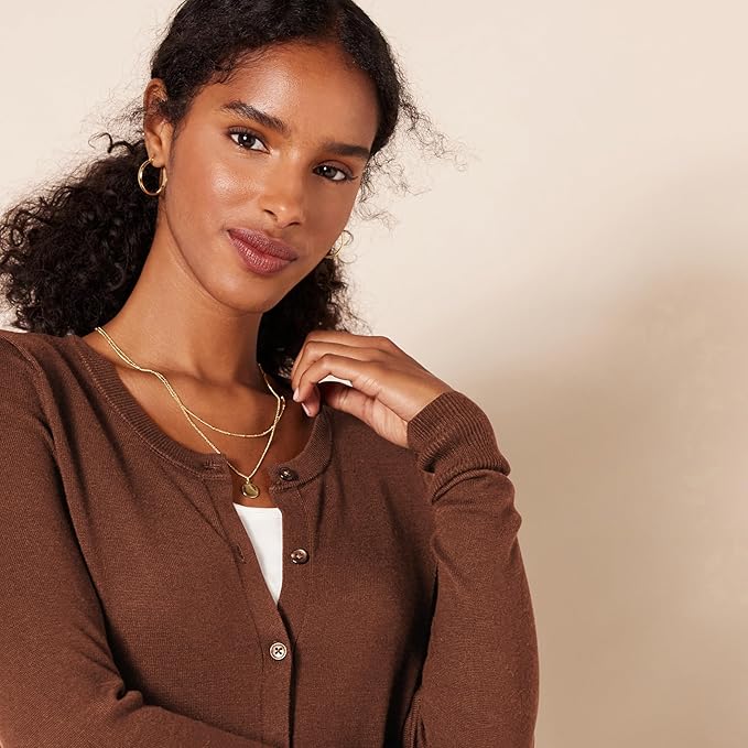 Amazon Essentials Women's Lightweight Crewneck Cardigan Sweater (Available in Plus Size)