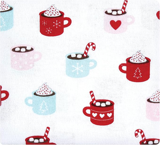 Hudson Baby Unisex Baby Cotton Flannel Receiving Blankets Bundle, Hot Cocoa, One Size