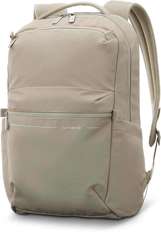 Samsonite Better Than Basic Backpack - Dedicated Laptop Compartment, Quick Stash Front Pockets and Lightweight Breathable Airmesh - Limestone Grey