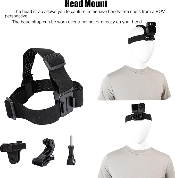 PellKing Magnetic Quick Release Vlog Mount Kit (Chest Harness,Head Mount,Wrist Strap, Backpack Clip) for DJI Osmo Action 6/Osmo Nano, 4-in-1 First Person POV Hands-Free Recording Accessory