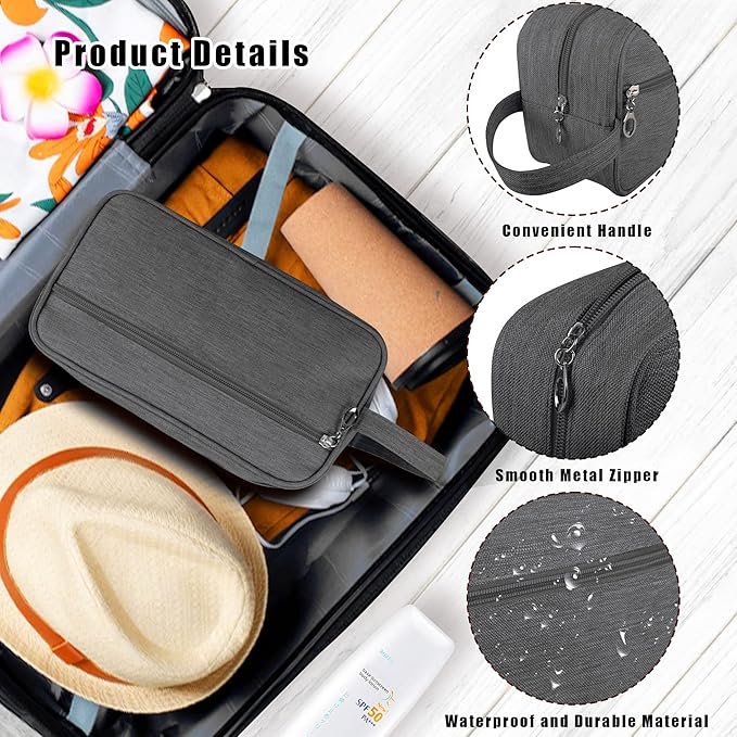 Toiletry Bag, Large Capacity Travel Bag for Toiletries, Waterproof Oxford Fabric Toiletry Organizer for Travel, Business Trips and Daily Use, Travel Essentials for Men or Women (Grey)