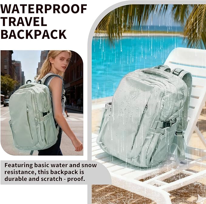 Travel Backpack for Women Men Carry on Backpack, Airline Approved Large Travel Bag Flight Approved Personal item, 15.6 Inch Laptop Backpack Casual Daypack for Weekender Business Hiking-GREY
