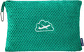 BEDELITE Travel Blanket with Bag, Ultra-Soft Jacquard Fleece Blanket with Luggage Sleeve & Backpack Clip, Airplane Blanket Travel Essentials, Teal