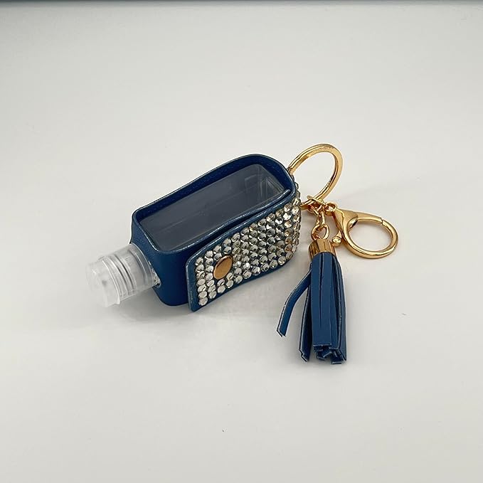 2 Pcs 1oz Bling Travel Bottle Case with Keychain, Travel Bottles for Alcohol, Hand Soap, Refillable Containers Portable