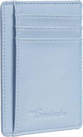 Travelambo Front Pocket Minimalist Leather Slim Wallet RFID Blocking Medium Size