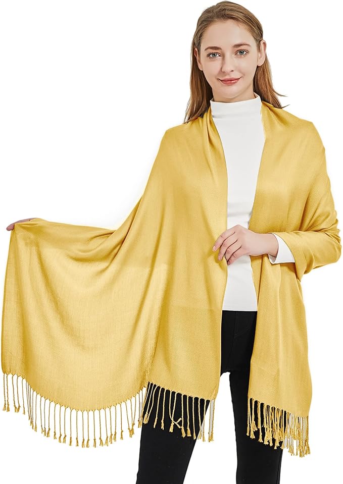 Soft Silky Pashmina Shawl Wraps Solid Colors Scarf for Wedding Evening Dresses